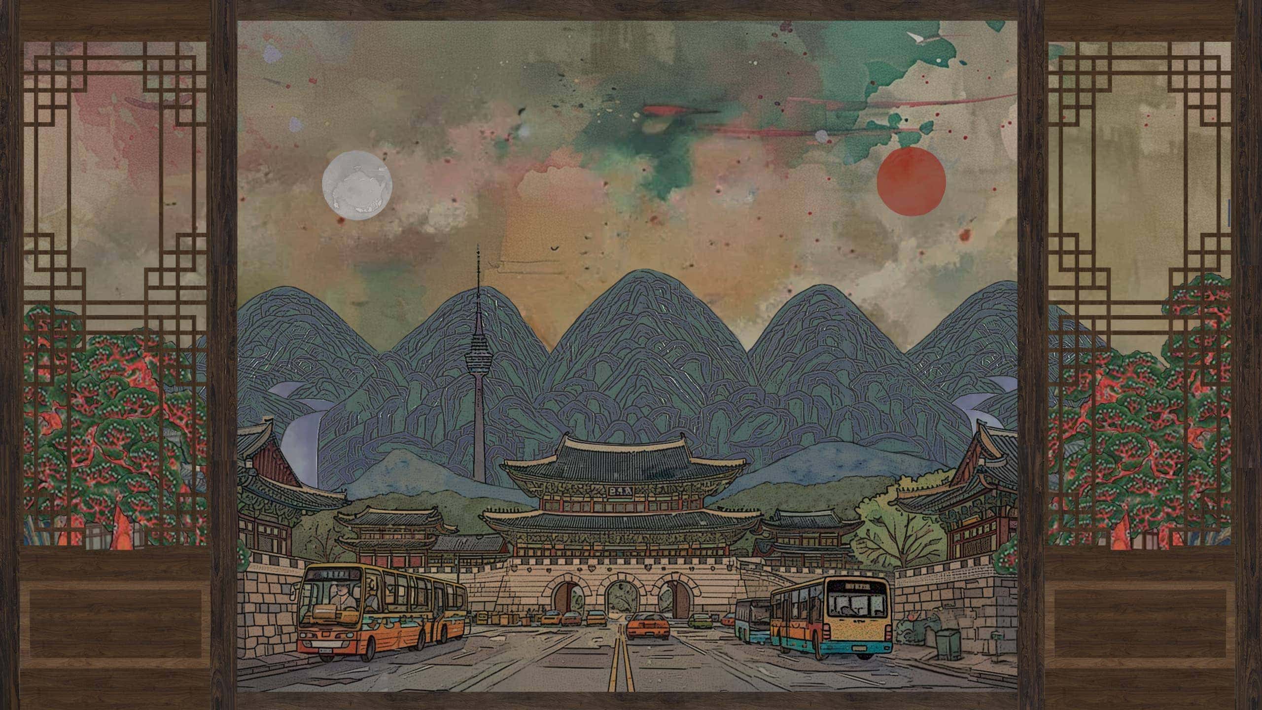 Korea travel background